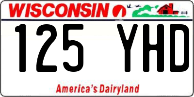 WI license plate 125YHD