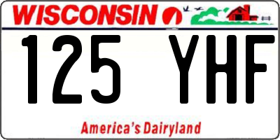 WI license plate 125YHF