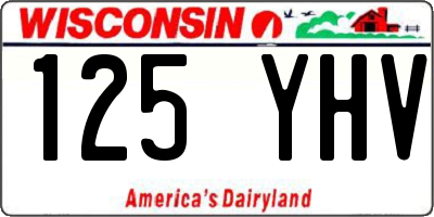 WI license plate 125YHV