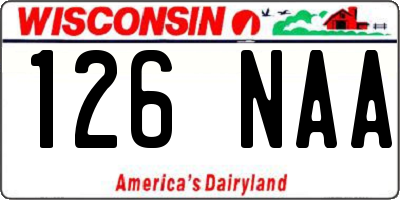 WI license plate 126NAA