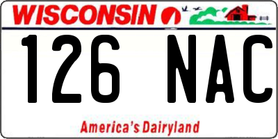 WI license plate 126NAC
