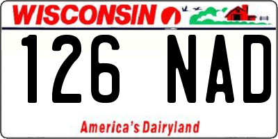 WI license plate 126NAD