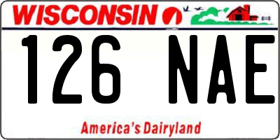 WI license plate 126NAE