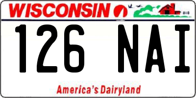 WI license plate 126NAI