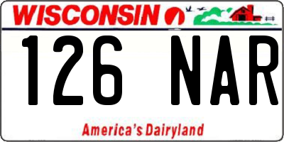 WI license plate 126NAR