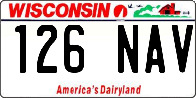WI license plate 126NAV
