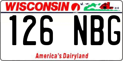 WI license plate 126NBG