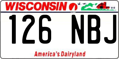 WI license plate 126NBJ