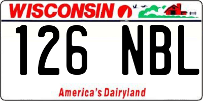 WI license plate 126NBL