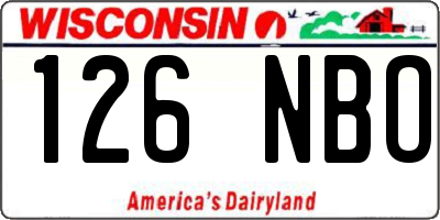 WI license plate 126NBO