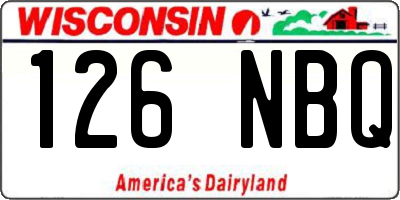 WI license plate 126NBQ