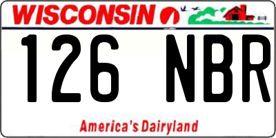 WI license plate 126NBR