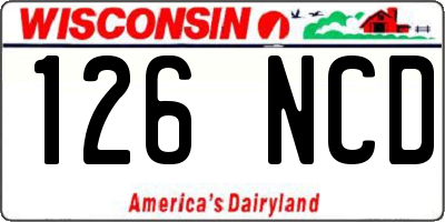 WI license plate 126NCD