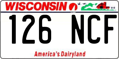WI license plate 126NCF