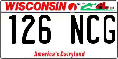 WI license plate 126NCG