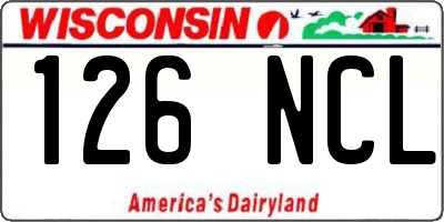WI license plate 126NCL