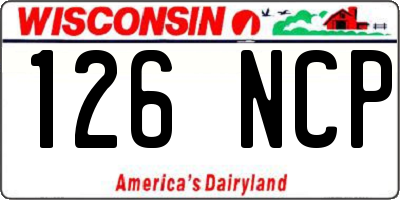 WI license plate 126NCP
