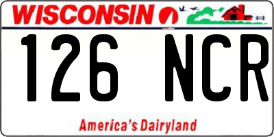 WI license plate 126NCR