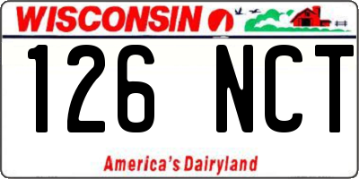 WI license plate 126NCT