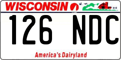 WI license plate 126NDC