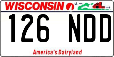 WI license plate 126NDD