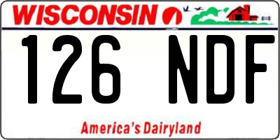 WI license plate 126NDF