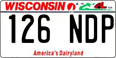 WI license plate 126NDP