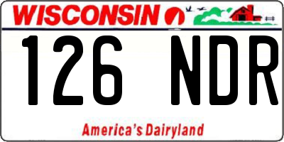 WI license plate 126NDR