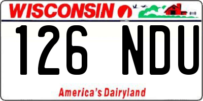 WI license plate 126NDU