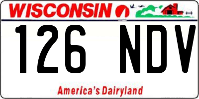 WI license plate 126NDV