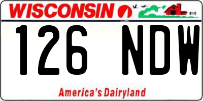 WI license plate 126NDW