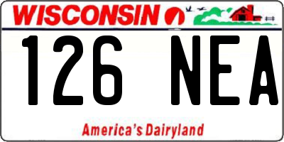 WI license plate 126NEA