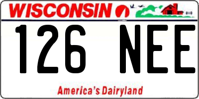 WI license plate 126NEE