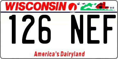 WI license plate 126NEF
