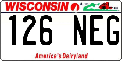 WI license plate 126NEG