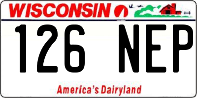 WI license plate 126NEP