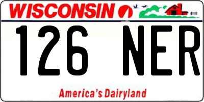 WI license plate 126NER