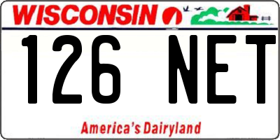 WI license plate 126NET