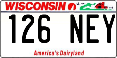 WI license plate 126NEY