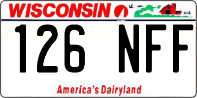 WI license plate 126NFF
