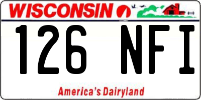 WI license plate 126NFI