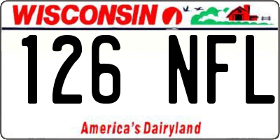 WI license plate 126NFL