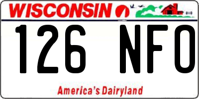 WI license plate 126NFO