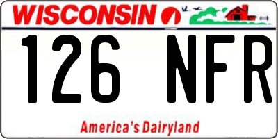 WI license plate 126NFR