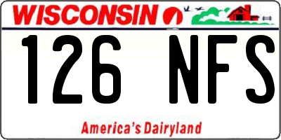 WI license plate 126NFS