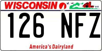 WI license plate 126NFZ