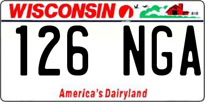 WI license plate 126NGA