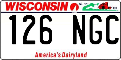 WI license plate 126NGC