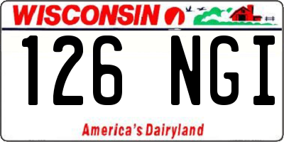 WI license plate 126NGI