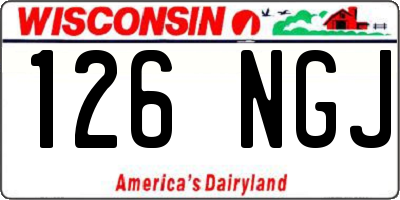 WI license plate 126NGJ